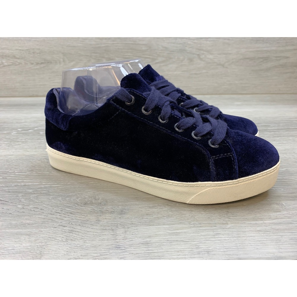 Circus by Sam Edelman Blue Velvet Lace Up Sneakers Women's 7.5 Low Top Shoes